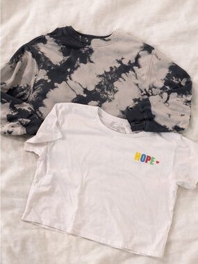 HOPE Rainbow oversized T and Zara sweatshirt